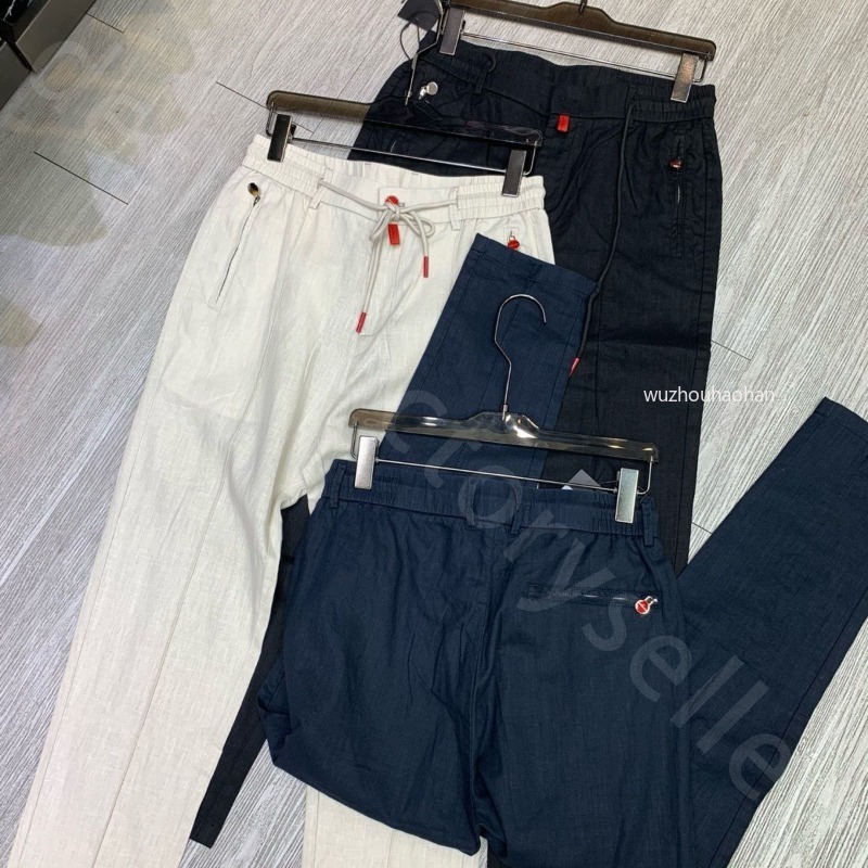 Luxury Designer Mens Pants Casual Cotton and Linen Trousers Straight kiton Pants K1289