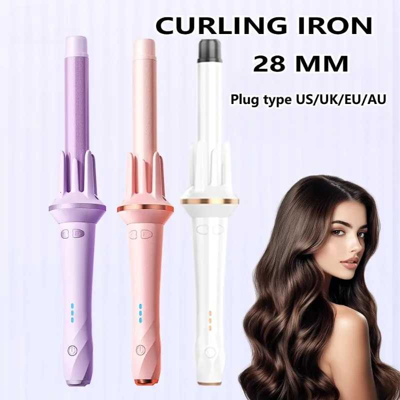 Automatic Hair Curling Wand with Anion Technology 28mm - Fast Heating Professional Styler for Large Waves Voluminous CurlsT251210-image-1087893040