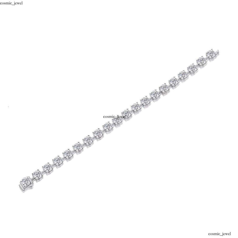 Luxury Moissanite VVS Moissanite Chain Tennis 925 Sterling Silver Women's Fine Jewelry Bracelet and Bangle