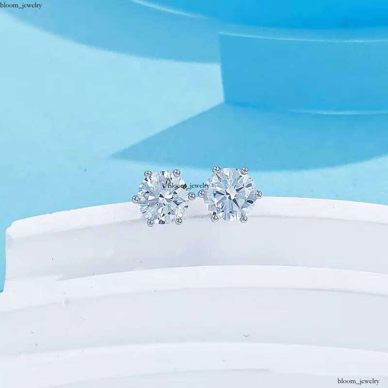 Zhuang Yi 0.5ct-2.0ct Lab-Grown VVS Moissanite Solitaire Earrings 10K 14K 18K White Yellow Pure Gold Color DEF VVS-VS Clarity IGI