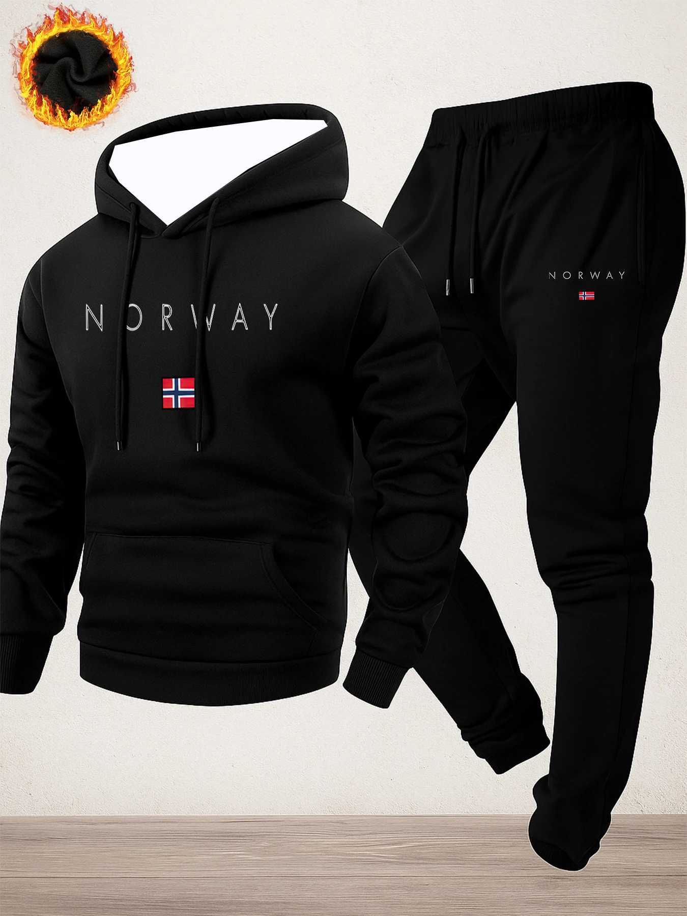 2025 letter printed sportswear set mens hooded sweatshirt long pants set spring and autumn winter warm suit M251210