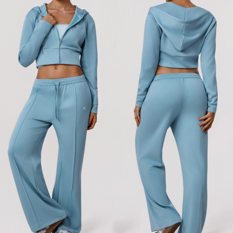 A1680 Veste de sport courte cintrée à la taille 3D, sweat à capuche à manches longues avec fermeture éclair pour les activités de plein air, pant
