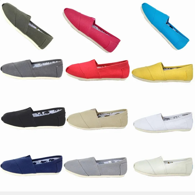 Summer Low-Top Womens Canvas Shoes Breathable Lazy Shoes Student Shoes Solid Color Couple Footwear Canvas Shoes Wholesale 251201