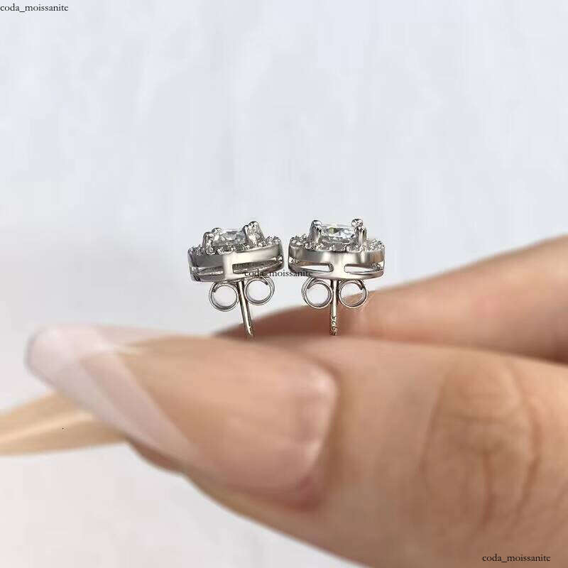 Fashion Hip-Hop Gra Certified VVS Moissanite Diaspore Vintage Earrings 925 Silver 18k Gold Plated Women's Engagement Boutique Jewelry
