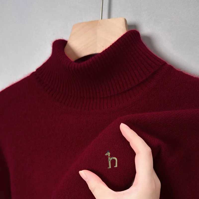 Hot Sales Autumn Winter New Mens Long Sleeve High Neck Pullover Sweater Luxury Quality Print Soft Warm Knitted Fashion MenswearXJ251210