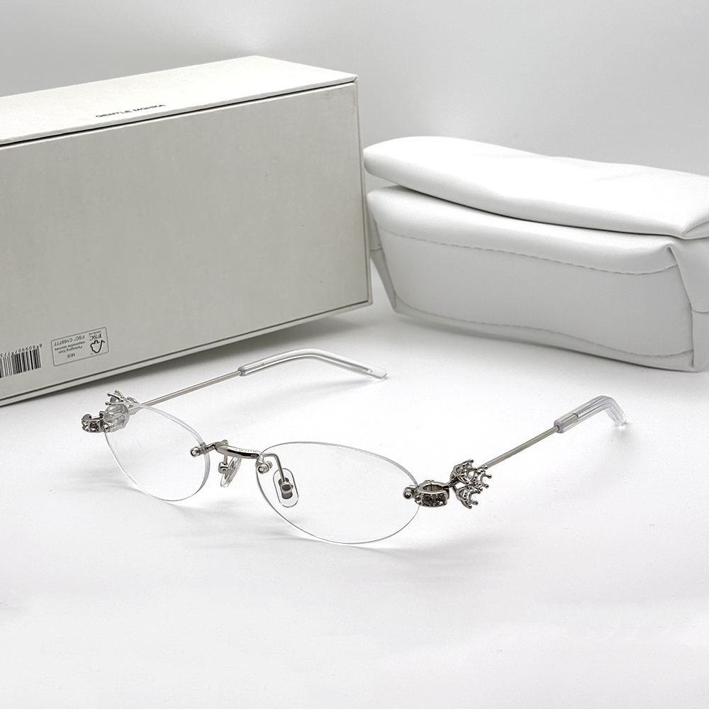 GENTLE MGHKA Retro Titanium Optical rimless Anti blue light Glasses Frame Oval ORORA Eyeglasses men women GM Glasses Frame Monter eyewear myopia eye