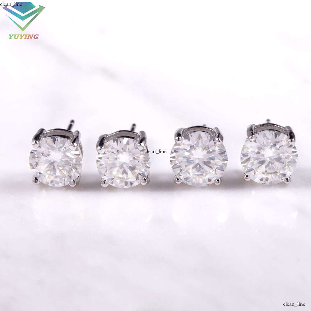 Hot Sale Manufacturer Price 7A Premium VVS Moissanite 4-Prong 925 Sterling Silver Hypoallergenic Earrings Stud Jewelry