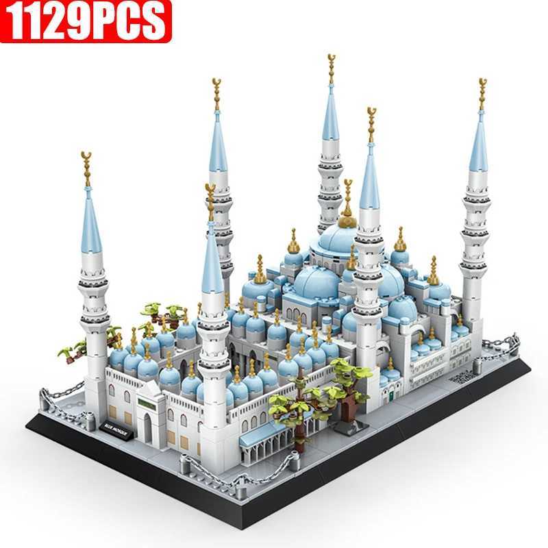 New 1129PCS Blue Mosque Istanbul Architecture Building Blocks Kit Street scene Model Bricks Toys Desktop decoration Kids Gifts K260311-image-1097063739