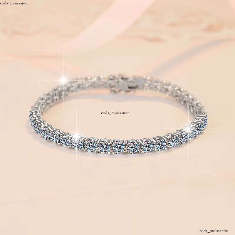 Exquisite Jewelry Iced Round Cut Tennis Chain 3mm 4mm 5mm VVS Moissanite VVs1 Silicon Stone Bracelet for Men and Women