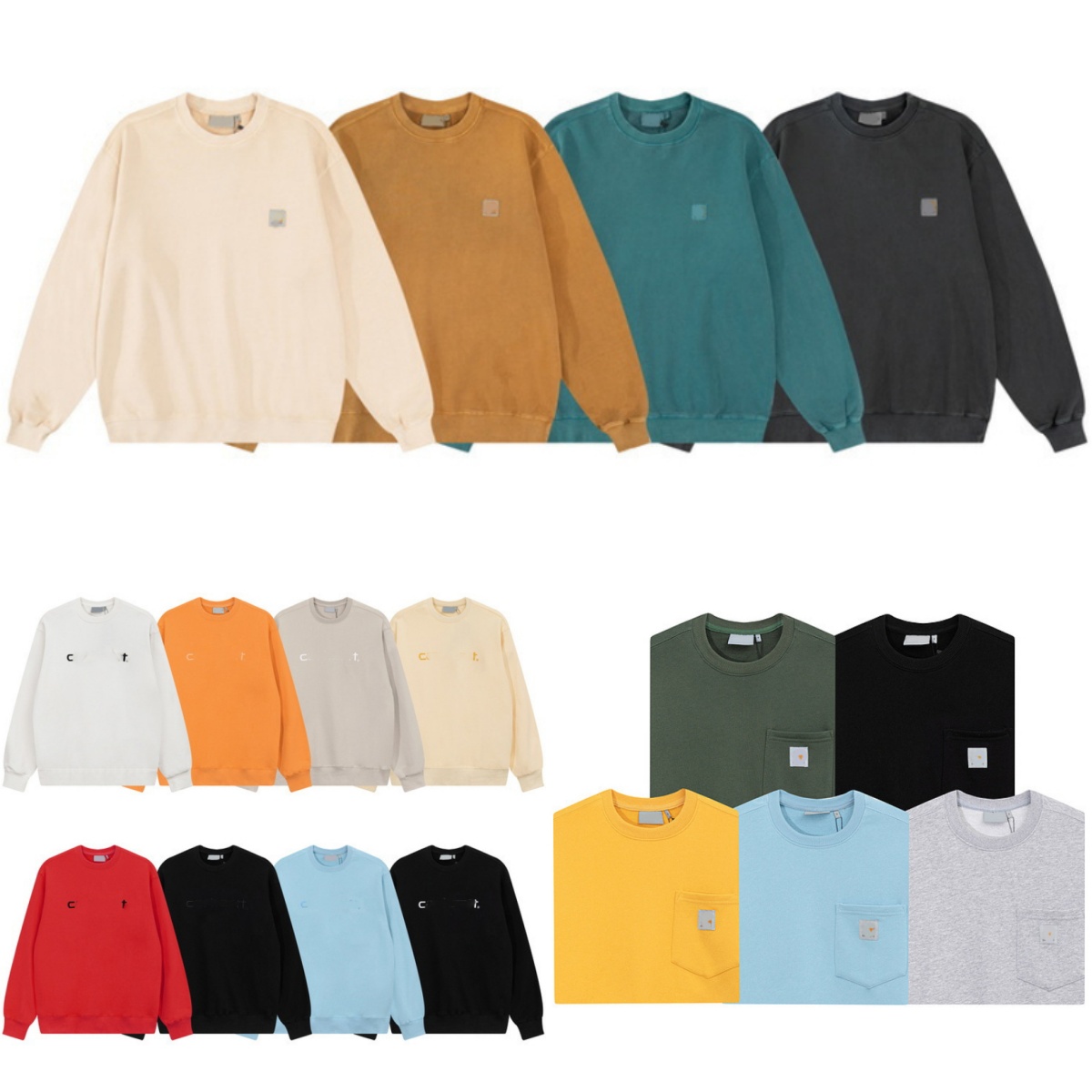 designer hoodie mens hoodies Washed and distressed loose-fitting Cotton embroidered hoodie Short lettering long-sleeved round-neck retro versatile b