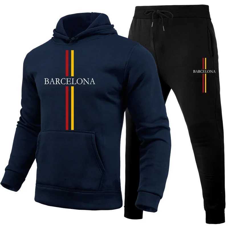 Autumn Winter Mens Sportswear Hoodiessweatpants Male Home Outdoor Casual Sports Jogging Suits Urban Trend Outfits M251210
