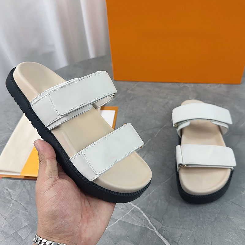 Sunset Flat Comfort Sandalo 1ACL9C Sandali retrò di design di lusso Scarpe da spiaggia da donna per uomo Coppie Scarpe basse casual Pelle di vacchet