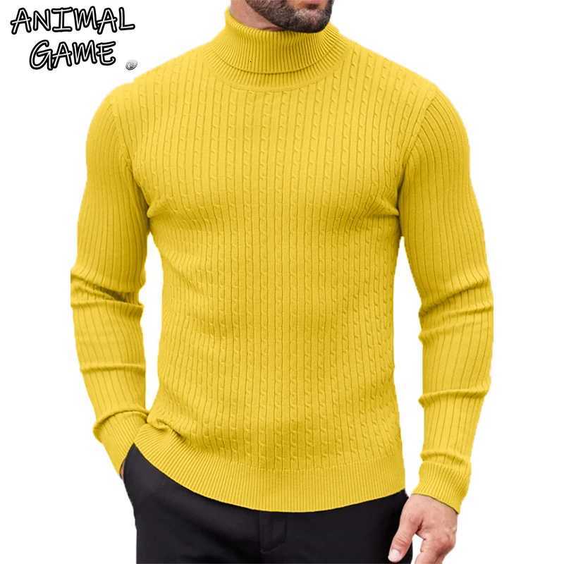Animal Game Outdoor High Neck Sweater Mens Cold Blouse Pullover Knitwear Warm Casual Turtleneck Sweatwear Woolen Winter TopsXJ251210