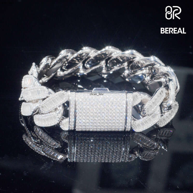 Custom Vvs Iced Out Moissanite VVS Moissanite Cross Cuban Chain Hip Hop Bracelet 925 Silver 18k Gold Fine Jewelry Men 6mm 8mm 10mm