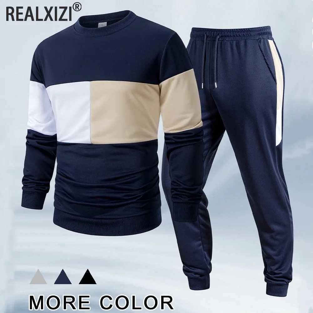 Mens Tracksuit Popular Spring Autumn Sportswear Daily Casual Sweatshirts Sweatpants 2 Piece Set Regular Fit Outdoor Sport Suit M251210