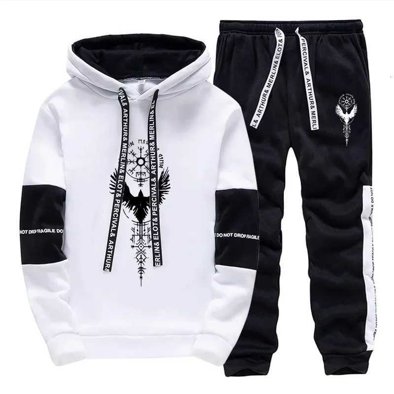 2025 New Trend Mens Sportswear Hoodie Sweatpants Autumn Winter Daily Casual Fashion Jogger Set Outdoor Sporty Fitness Outfits M251210