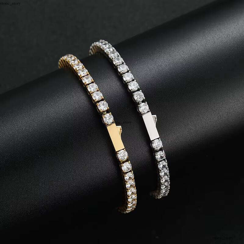 VVS Moissanite SB053 Sterling Silver Tennis Chain with Spring Ring Buckle Men and Women fashion Bracelet