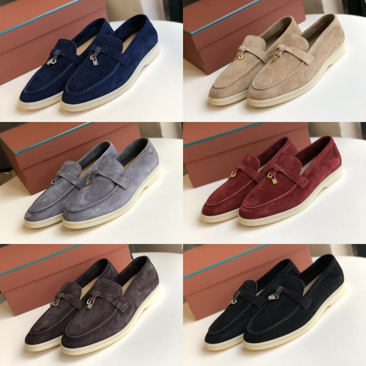 Livraison gratuite Chaussures de créateurs Mocassins Femmes Hommes Robe Chaussures De Luxe Mode Affaires Cachemire Cuir Chaussures Plates Basse D