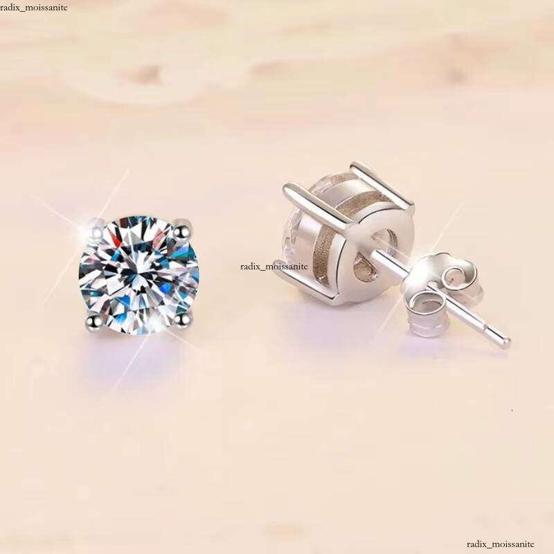Looking for Jewelry GRA 0.8ct/1Ct/2Ct Round Brilliant Cut 925 Sterling Silver VVs1 Moissanite Women's Stud Earrings