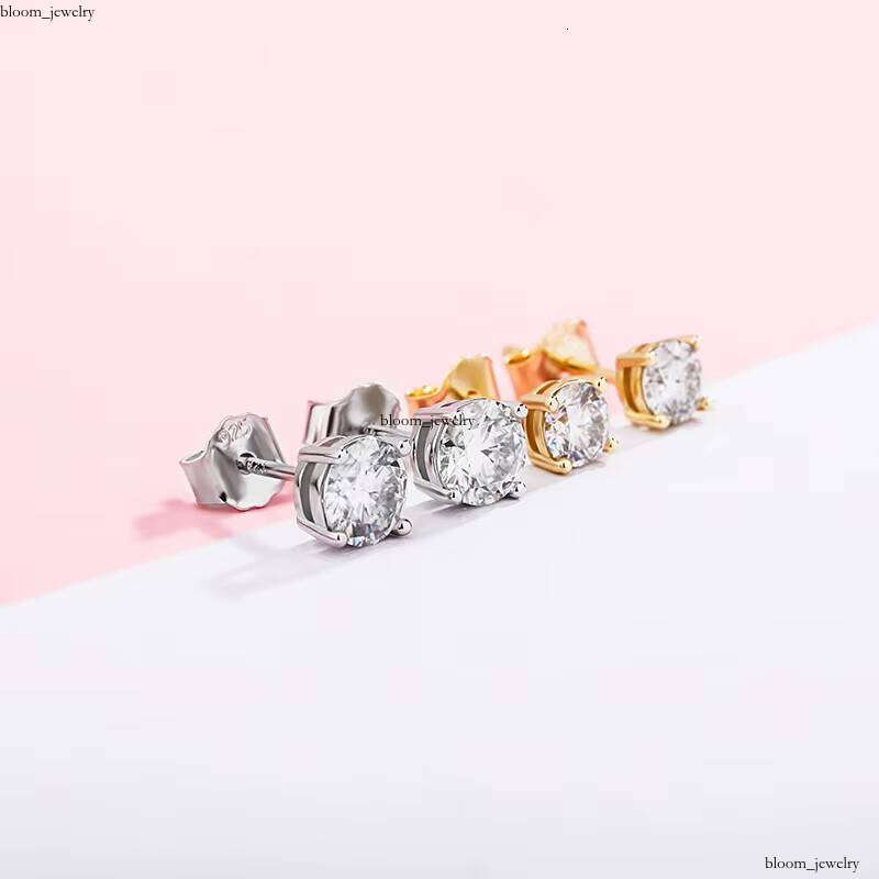 Hip Hop 925 Sterling Silver VVS Moissanite Stud Jewelry Women's Accessories Earrings