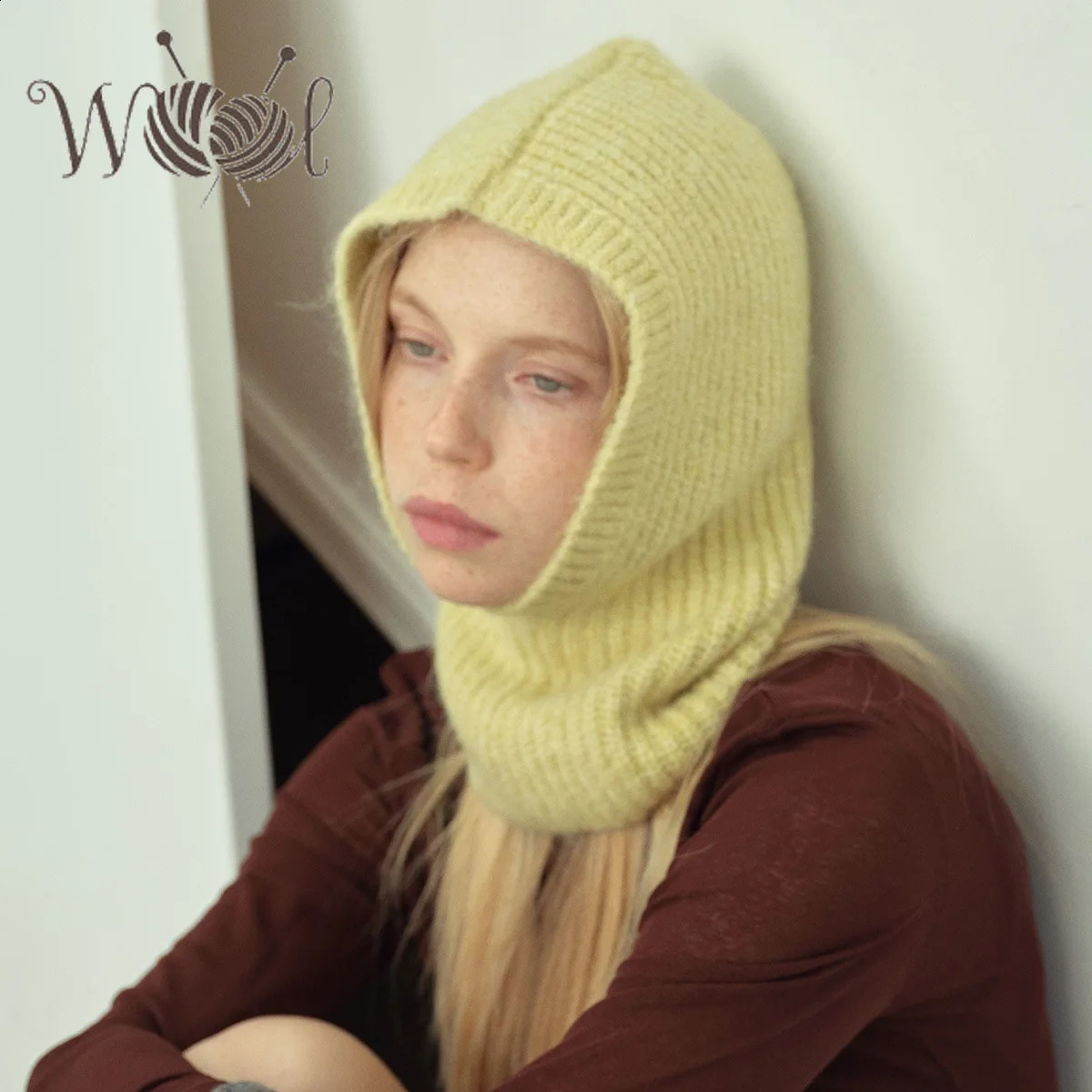 Cashmere Balaclava Hats with Alpaca Wool Beanie for Womens Autumn and Winter 251204