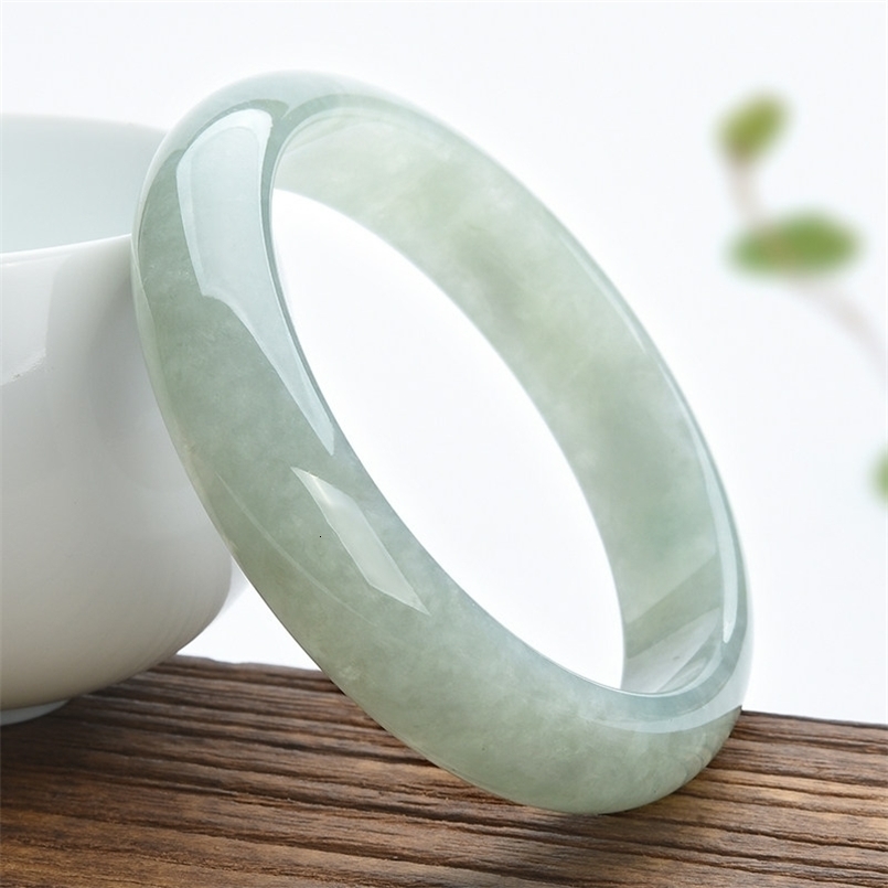 Jade Bracelet Natural Material Ice Jade Bangle Women Jewelry Light Green Fashion bangle Lucky Stone crafts Gift for Mother251209
