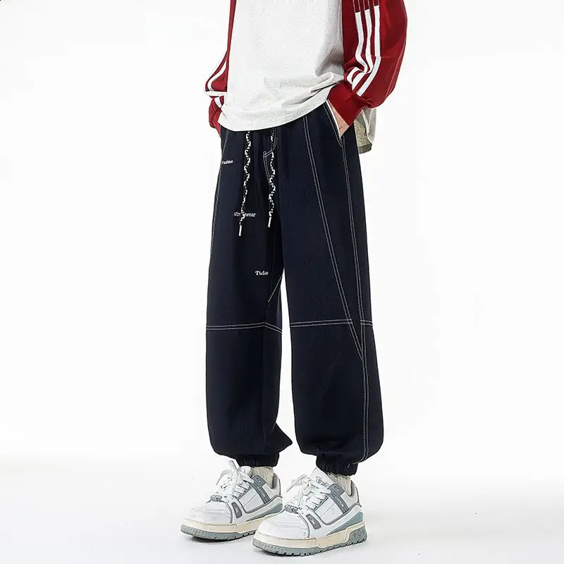 Mens Pants Retro Style Plus Size Versatile For Spring And Autumn Ankle Tied Pants Loose And Slimming Casual Workwear Pants 251205