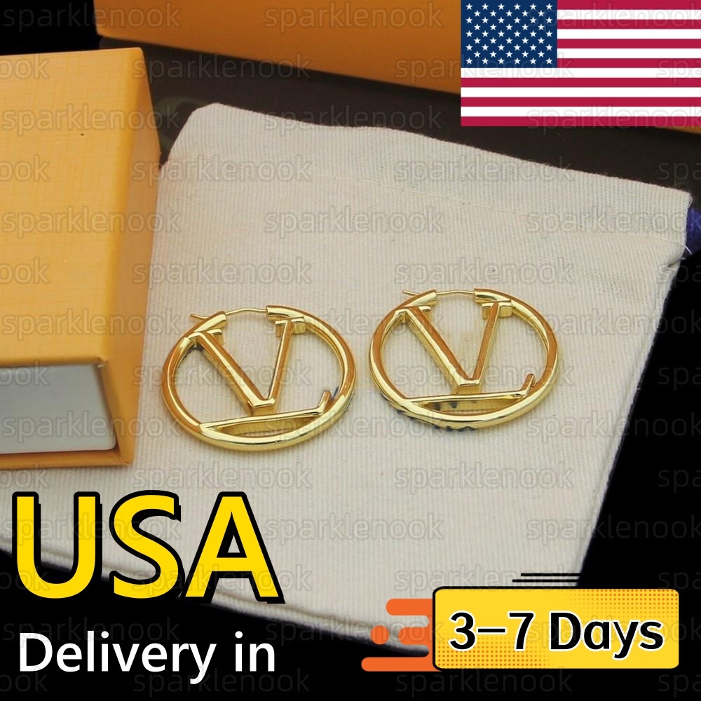 Woman Earring designer Stud luxury earrings Letter studs geometric famous Womens round diamond Fashion wedding Jewelry