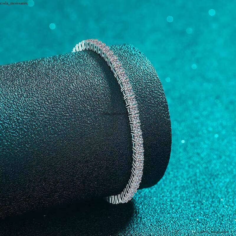 VVS Moissanite Decoral Wholesale Women's Shiny Tennis Bracelet VVS 2mm-3mm Silicon Stone 925 Sterling Silver Elegant Sparkling