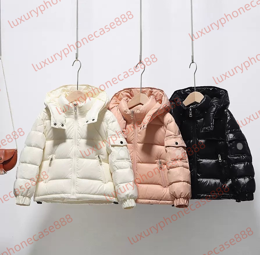 kids designer clothes M Embroidered Badge kids puffer jacket fashion 100% goose down filling coat C/B letter striped printed hoodie 2-piece pants se