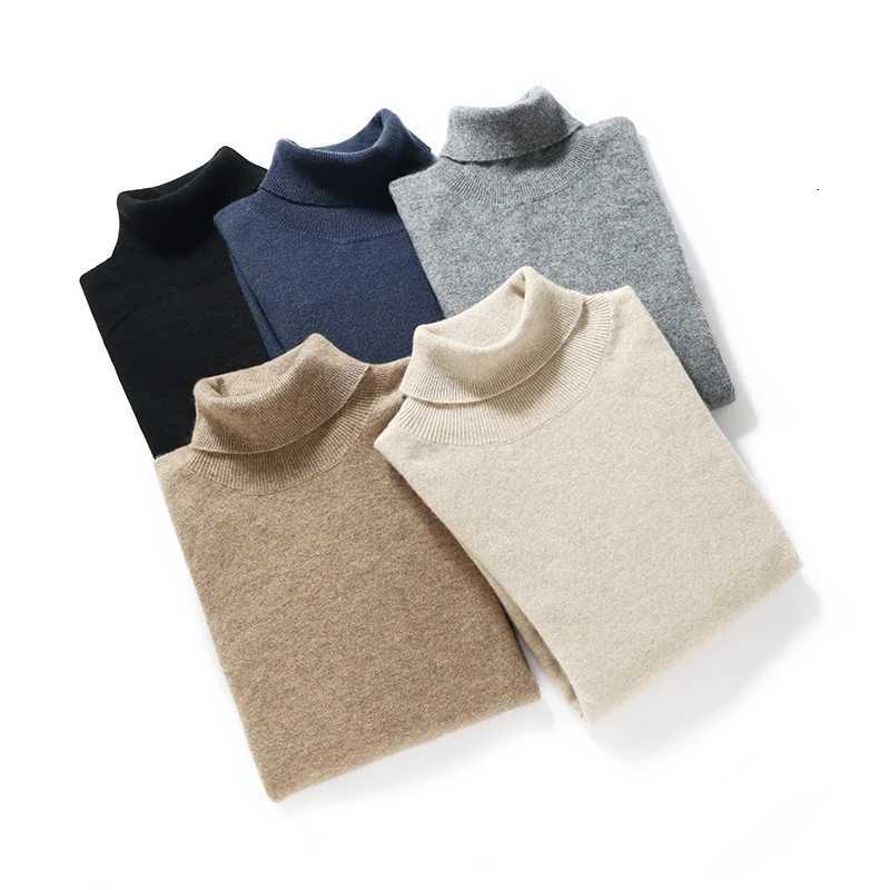 High Quality 100 Cashmere Pullover Mens Turtleneck Sweater Autumn Winter Warm Solid Cashmere Knitwear Smart Casual Jumper TopXJ251210