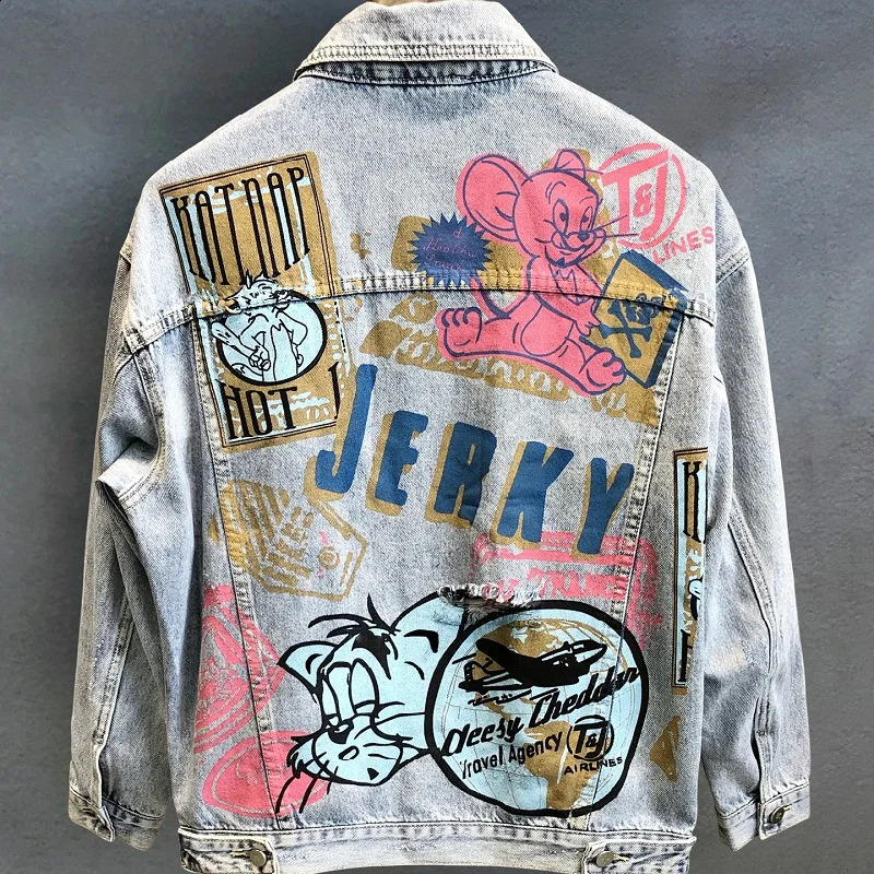 Youth Denim Coat Spring Autumn Show Thin With Instagram Network Red Fried Street Trend Couple Coat Cargo Jacket Mens 251201