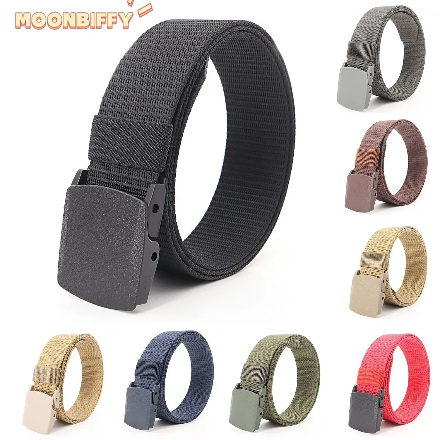 Military Tactical Waist Belt for Men Outdoor Plus Size 170 130 140 150 160cm Jeans Belts Nylon Strap Pants with Plastic Buckle 251204