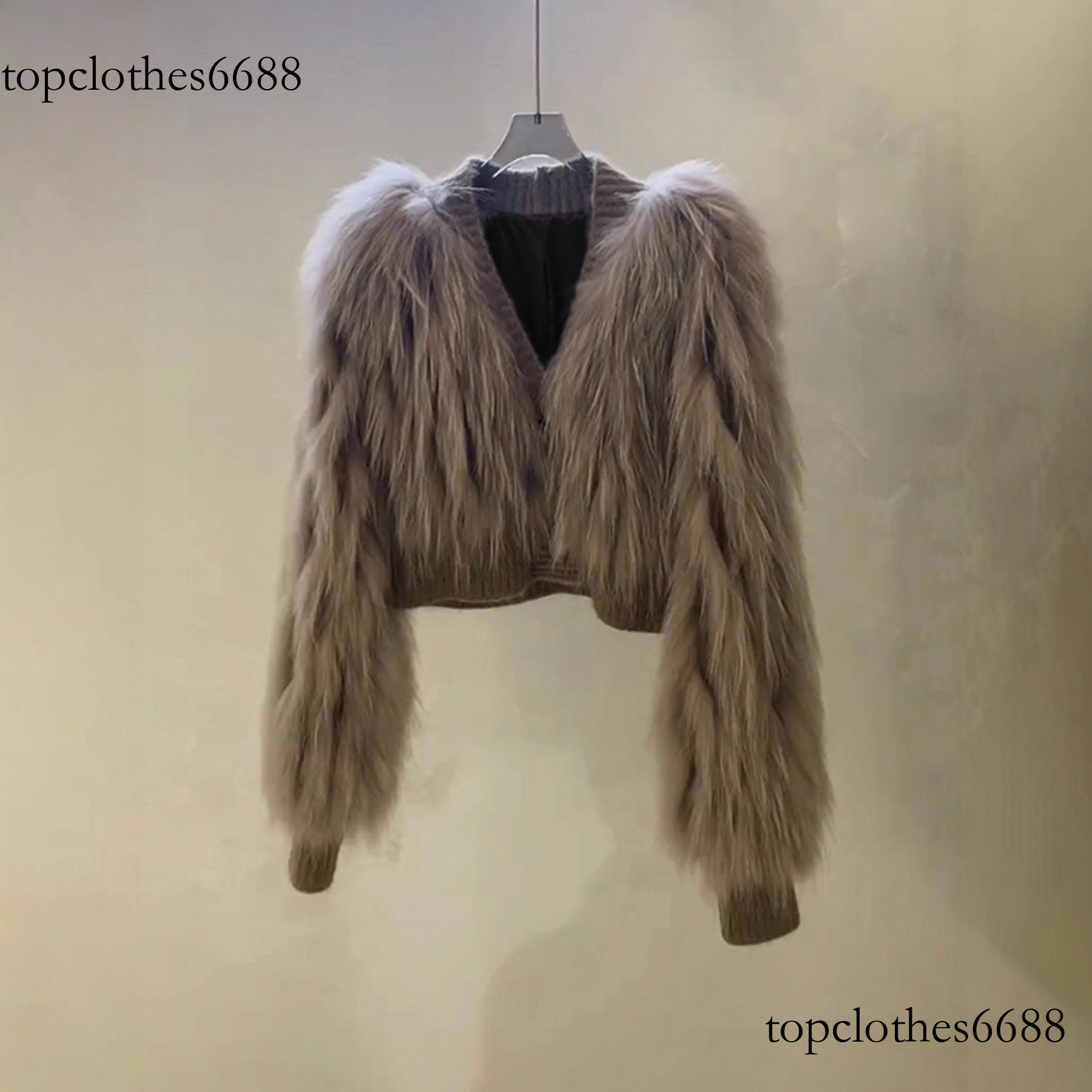 Cross-Border Foreign Trade Hot-Selling Little Fragrance Style V-Neck Elegant Faux Fox Fur Short New Versatile Fashion Coat