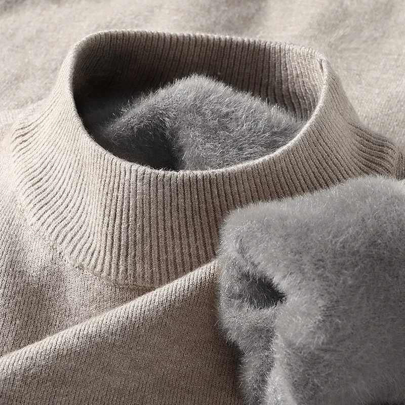 Half Turtleneck Knitwear Sweater New Autumn/Winter Mock Neck Sweatshirts Solid Color Pullovers Man Brand Casual Mens ClothingXJ251210
