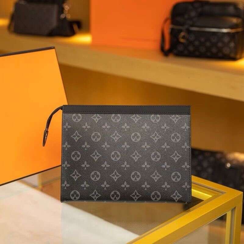 10A 26cm N47542 Clutch Bags Toiletry Pouch Handbags Purses Men Wallet Women Leather Handbag Shoulder Bag Wallets Card Holder Chain Key Pou with Dust