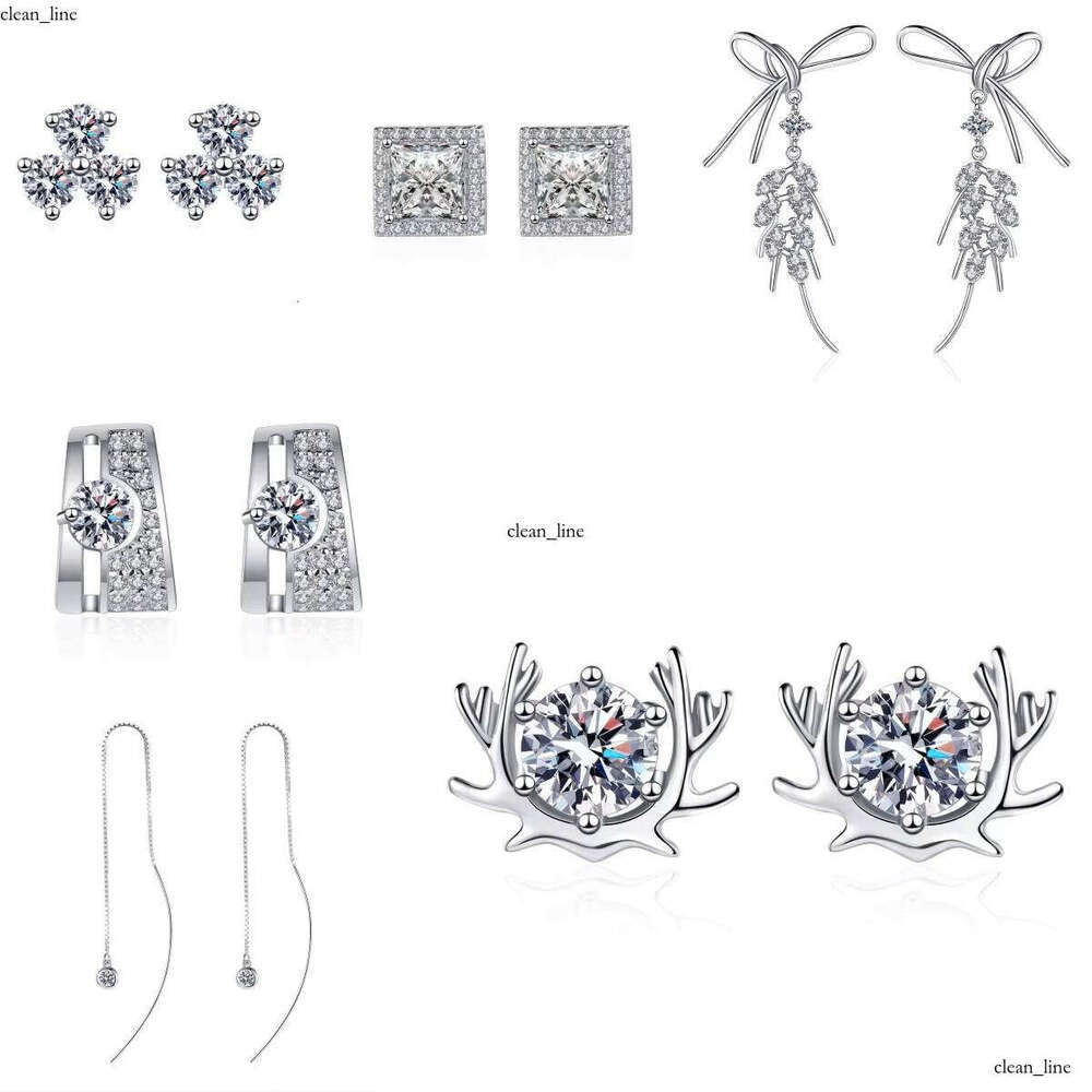 Qings Fashion Design 925 Sterling Silver VVS Moissaniteia Diaspore Boutique Jewelry Custom & Women's Earrings
