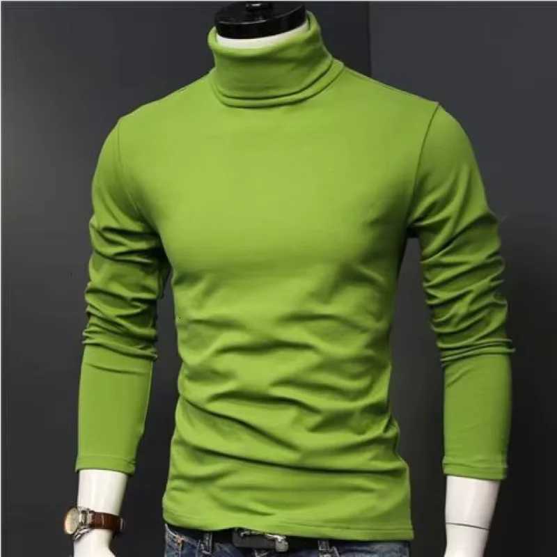 2025 Mens thermal underwear in turtleneck lapel autumn thin Modal autumn and winter long-sleeved base shirt single slim-fit topXJ251210