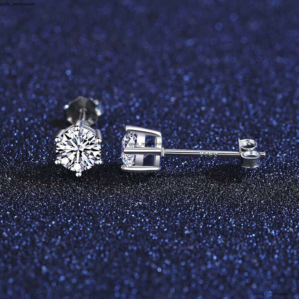 CZCITY Sling Women's VVS Moissanite Small Pure Silver Rhodium Plated 925 VVS Wholesale Moissanite Earrings