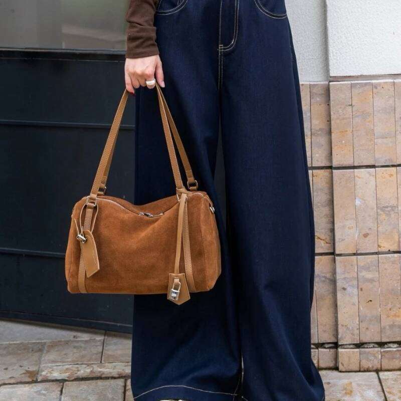 Advanced Retro For Women New Textured Frosted Cowhide Leatehr Shoulder With Large Capacity Crossbody Commuting Tote Bag St251210