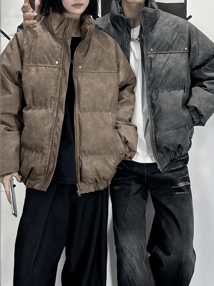 Cappotto in cotone stile americano da donna per uomo autunno inverno con colletto rialzato giacca in cotone streetwear ispessito per coppie 251205