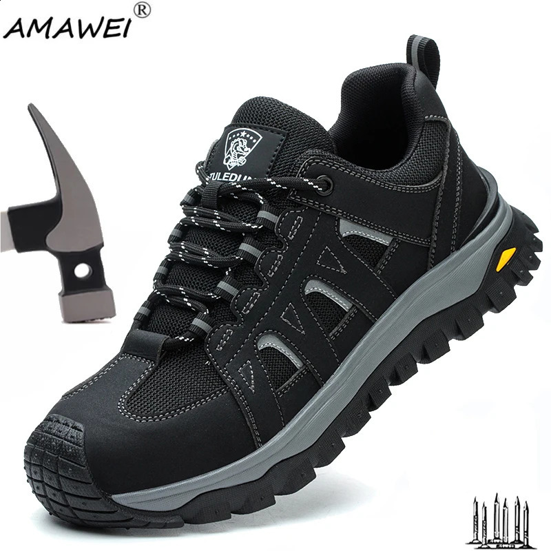 Scarpe antinfortunistiche con punta in acciaio Stivali antinfortunistici da lavoro da uomo Scarpe da ginnastica comode e traspiranti leggere Stivali