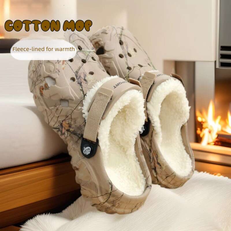 Men's Slippers Winter 2025 New Thick-Soled Fleece-Lined Warm EVA Cushioning Closed-Toe Cotton Shoes dh4997399