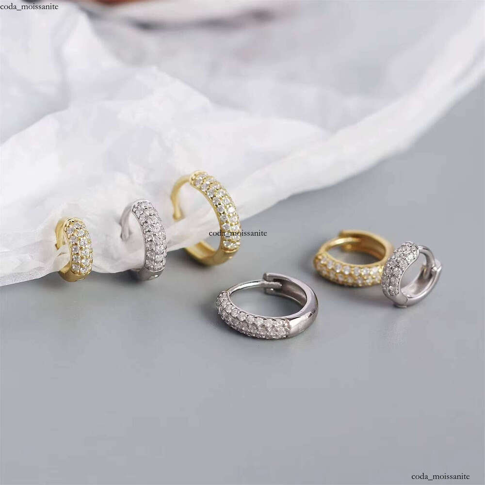 Wholesale 925 Sterling Silver VVS Moissanite Rhinestone Earrings Studs Fashion Women's Jewelry Accessories