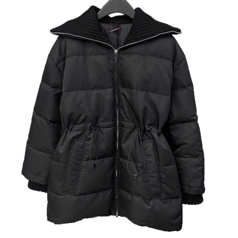 Men's Vests designer brand 25 Autumn Winter New High-end Guc Simple Casual Waist-tightening Turn-down Collar Knitted Patchwork Down Jacket Coat