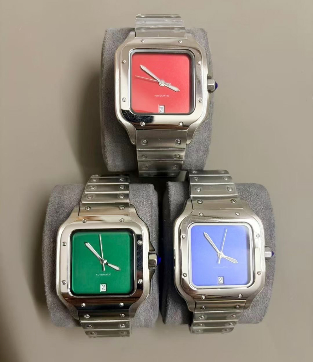 Fashion Brand Wristwatches Men Male 38mm Square Automatic Mechanical High Quality Stainless Steel Band AAA Clock CT140