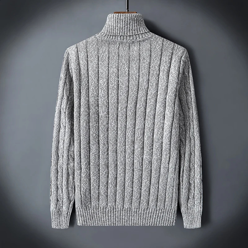 Twist Sweater Mens Turtleneck Pullovers High Neck Loose Winter Korean Fashion Trendy Thick Warm White knitted 251201