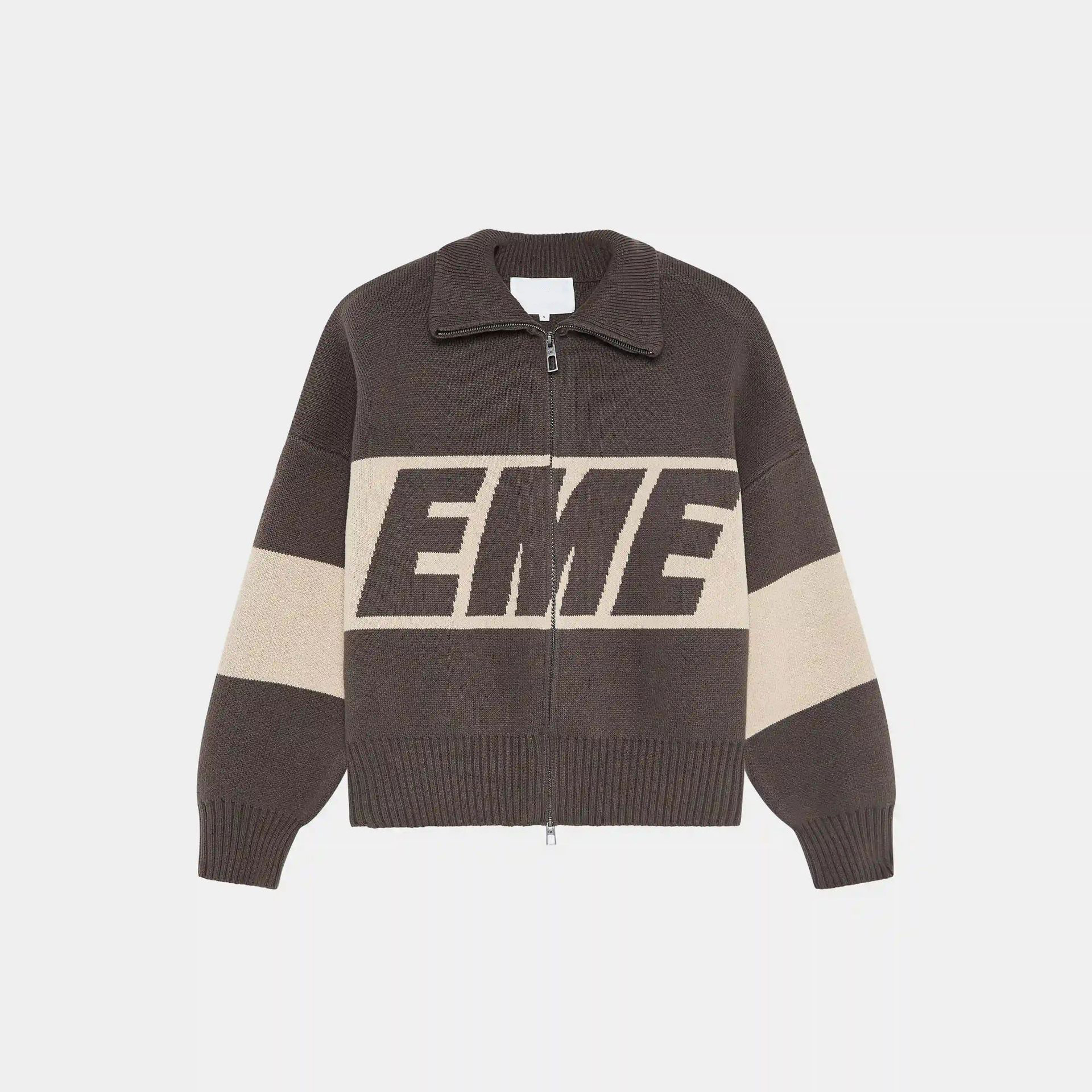 EME Sweater Designer Double Full Zip Up Cardigan Knitted Pullover Y2k Oversized Hoodie For Women Shirts Mens Street Wear Cotton Hoodies Studios Swea