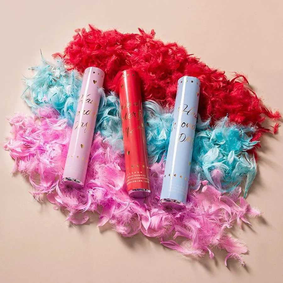 Handheld Feather Salute Cannon New Year Gift Tube Party Live Streaming Wedding Supplies Spray Bar Atmosphere H251211-image-1088069060