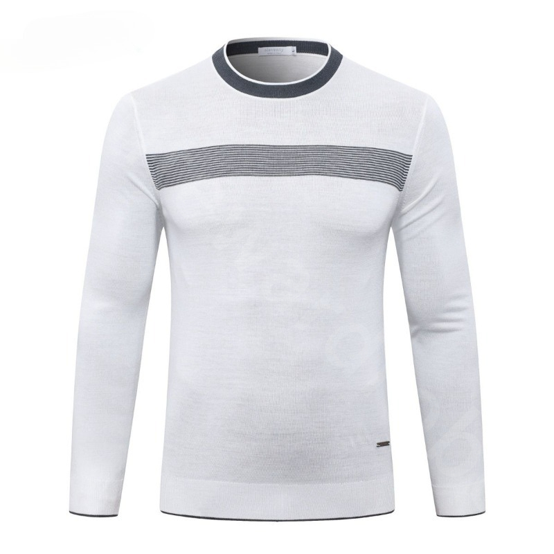 Quiet Luxury Designer Sweaters for Mens Round Neck Color Matching for Business and Leisure Long Sleeve Sweater in Autumn and Winter SR1289